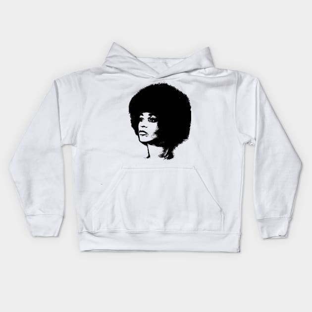 Angela Davis Pop Art Portrait Kids Hoodie by phatvo